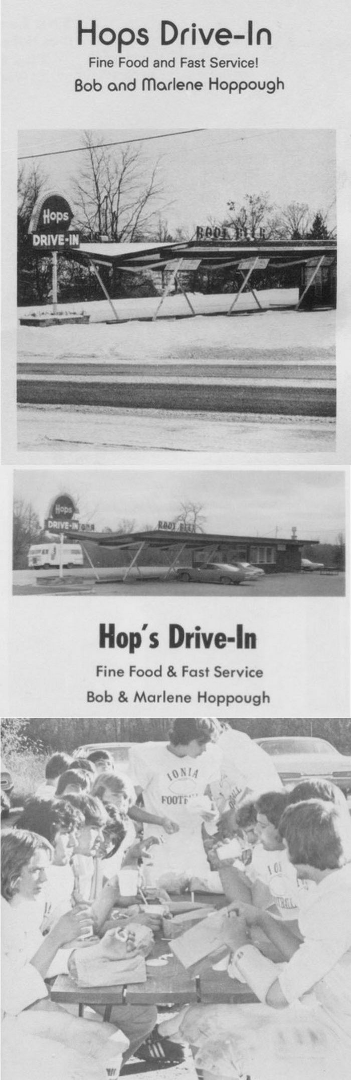 Dog n Suds (DogNSuds, Dog-N-Suds) - Ionia - 869 E Lincoln Ave 2 - 1977 Yearbook Ad As Hops (newer photo)